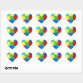 Kleurig puzzelpatroon voor puzzelstukpuzzel hart sticker (Vel)