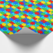 Kleurig puzzelpatroon voor puzzelstukpuzzels cadeaupapier (Hoek)