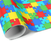 Kleurig puzzelpatroon voor puzzelstukpuzzels cadeaupapier (Rol Hoek)
