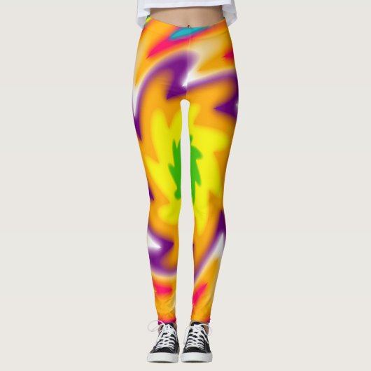 Kleurig radiaal patroon leggings (Voorkant)
