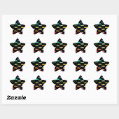 Kleurig Rainbow Mustache patroon op zwart Ster Sticker (Vel)