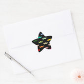 Kleurig Rainbow Mustache patroon op zwart Ster Sticker (Envelop)