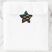 Kleurig Rainbow Mustache patroon op zwart Ster Sticker (Tas)