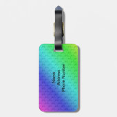 Kleurig regenbooggroen blauw Paars mengsel Bagagelabel (Achterkant verticaal)