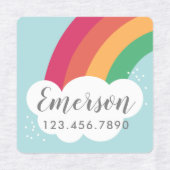Kleurig regenboogijzer, kinder op het etiket labels (Design 1)