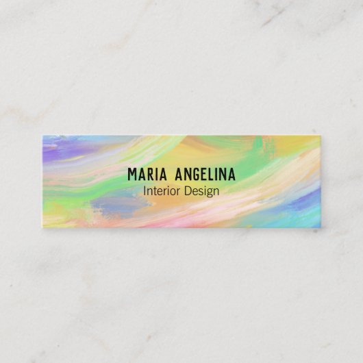 Kleurig regenboogoliefilter, abstract mini visitekaartje (Voorkant)