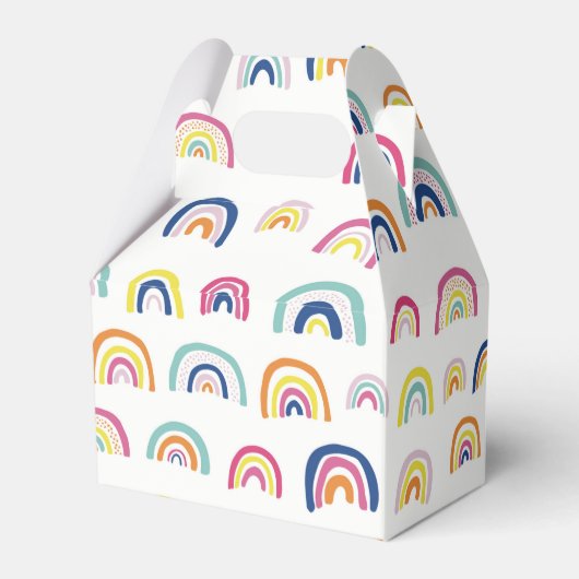 Kleurig regenboogpatroon bedankdoosjes (Achterkant)