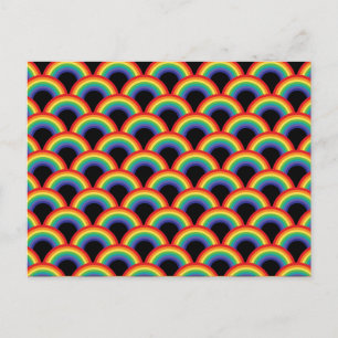 Kleurig regenboogpatroon feestdagenkaart