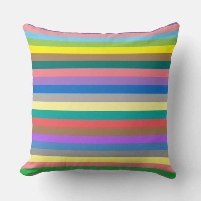 Kleurig regenboogpatroon kussen (Voorkant)