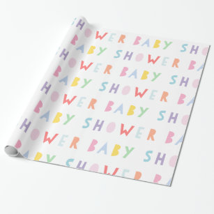 Kleurig regenboogvormig, modern Baby shower omslag Cadeaupapier