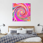 Kleurig regenboogvormig retroflectief abstract ont canvas afdruk (Insitu (Slaapkamer))