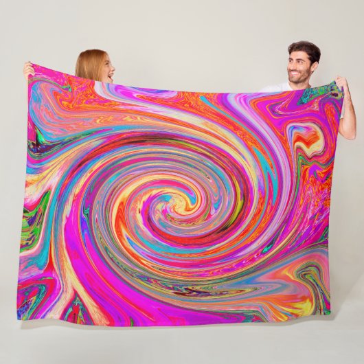 Kleurig regenboogvormig retroflectief abstract ont fleece deken (In situ)