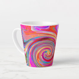 Kleurig regenboogvormig retroflectief abstract ont latte mok