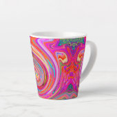 Kleurig regenboogvormig retroflectief abstract ont latte mok (Rechterhoek)