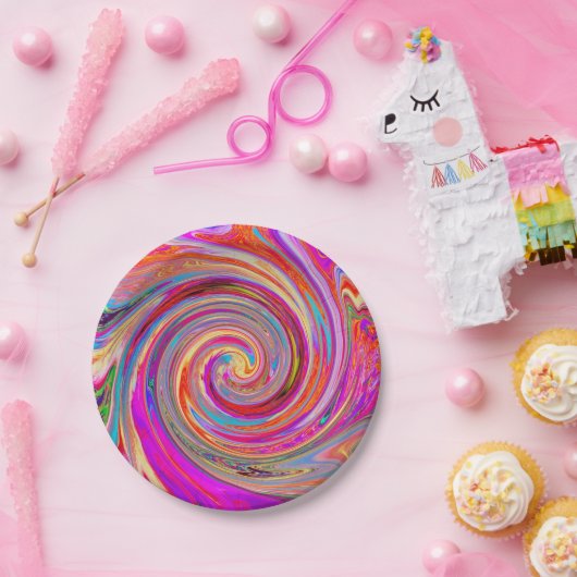 Kleurig regenboogvormig retroflectief abstract ont papieren bordje (Feest)
