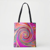 Kleurig regenboogvormig retroflectief abstract ont tote bag (Voorkant)