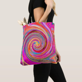 Kleurig regenboogvormig retroflectief abstract ont tote bag