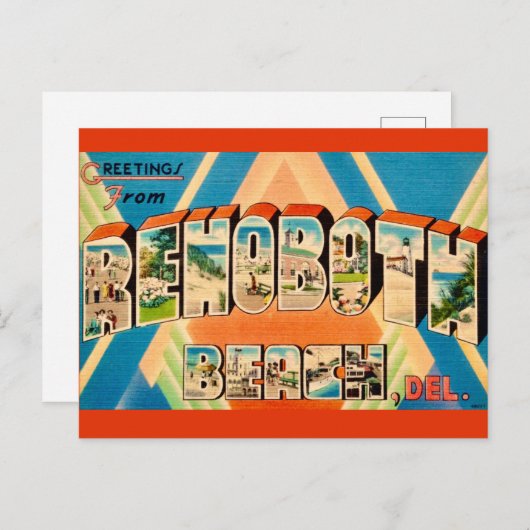 Kleurig Rehoboth Beach  Briefkaart (Voorkant / Achterkant)
