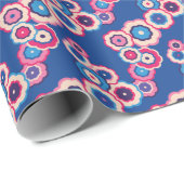 Kleurig retro floreel patroon cadeaupapier (Rol Hoek)