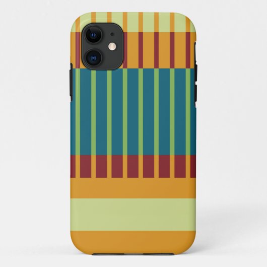 Kleurig retro gestript patroon Case-Mate iPhone case (Achterkant)