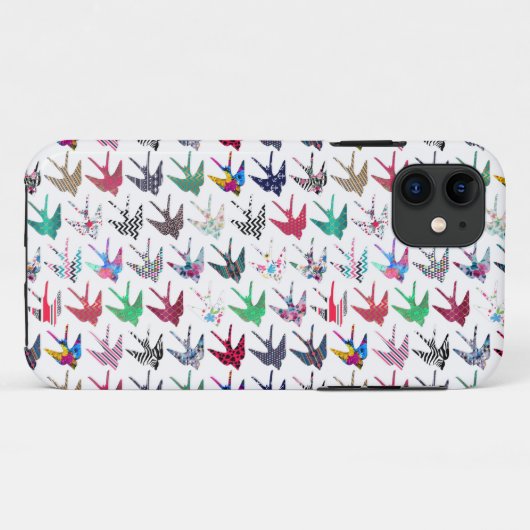 Kleurig rondzwalgend vogelpatroon Case-Mate iPhone case (Achterkant (horizontaal))