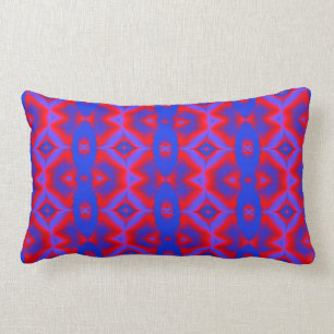 kleurig rood blauw fractal patroon kussen