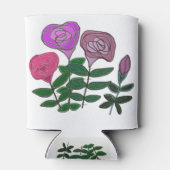 Kleurig Roos ontwerp Blikjeskoeler (Achterkant)