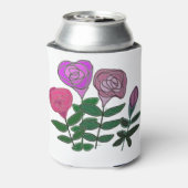 Kleurig Roos ontwerp Blikjeskoeler (Blikje Achterkant)