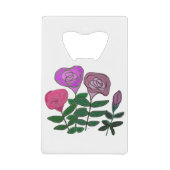 Kleurig Roos ontwerp Creditkaart Flessenopener (Voorkant)