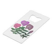 Kleurig Roos ontwerp Creditkaart Flessenopener (Voorkant Gekanteld)