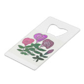 Kleurig Roos ontwerp Creditkaart Flessenopener (Achterkant Gekanteld)