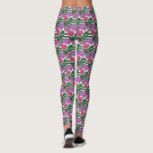 Kleurig Roos ontwerp Leggings (Achterkant)