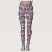 Kleurig Roos ontwerp Leggings (Voorkant)