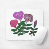 Kleurig Roos ontwerp Muismat (Met muis)
