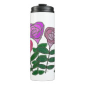 Kleurig Roos ontwerp Thermosbeker (Voorkant)