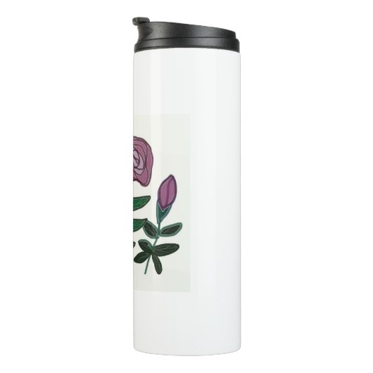 Kleurig Roos ontwerp Thermosbeker (Geroteerd rechts)