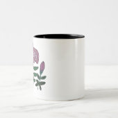 Kleurig Roos ontwerp Tweekleurige Koffiemok (Center)