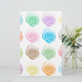 Kleurig roos patroon briefpapier (Staand voorkant)
