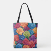 Kleurig roos patroon tote bag (Achterkant)