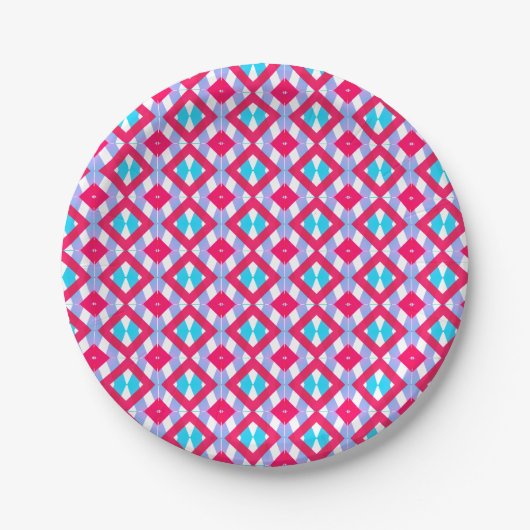 Kleurig Roze blauw paars Papieren Bordje (Voorkant)