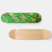 Kleurig roze groen abstract bloemontwerp skateboard (Horizontaal)