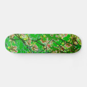 Kleurig roze groen abstract bloemontwerp skateboard (Horizontaal)