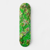 Kleurig roze groen abstract bloemontwerp skateboard (Voorkant)