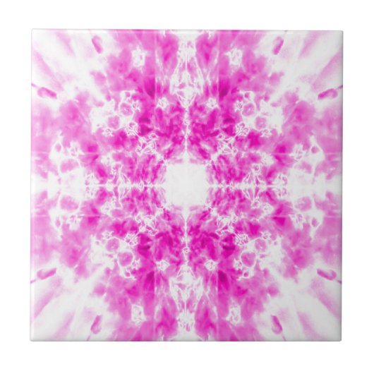 Kleurig roze kaleidoscoop tegeltje (Voorkant)