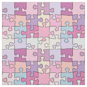 kleurig roze pastel puzzel jigzaag patroon stof