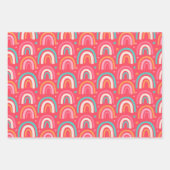 Kleurig roze patroon en regenboogpatroon inpakpapier vel (Voorkant 2)