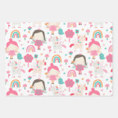 Kleurig roze patroon en regenboogpatroon inpakpapier vel (Voorkant)