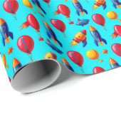 🎁 Kleurig Ruimtefeest Kinderen Cadeaupapier 🚀 (Rol Hoek)