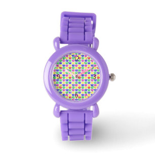 Kleurig schedelpatroon horloge
