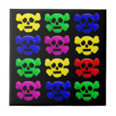 Kleurig schedelpatroon tegeltje (Voorkant)